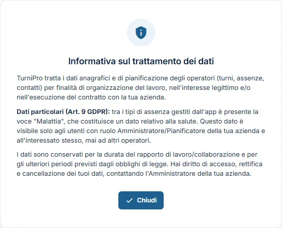 L'informativa sul trattamento dei dati