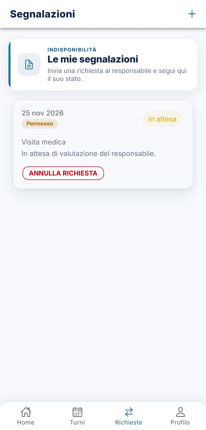L'elenco delle segnalazioni con il loro stato